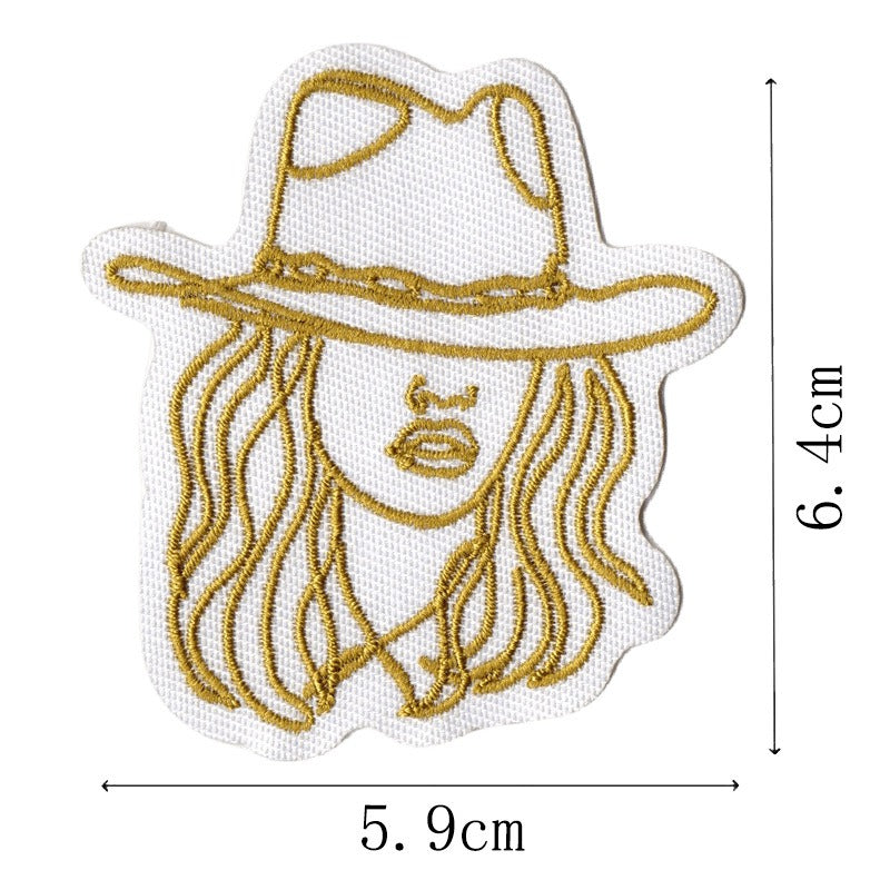 Wholesale Western Cowboy Embroidered Jacket Decoration, Steed Pistol Embroidered Badge, Embroidered Label Patch FS